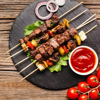 שיפודי סטייק וירקות