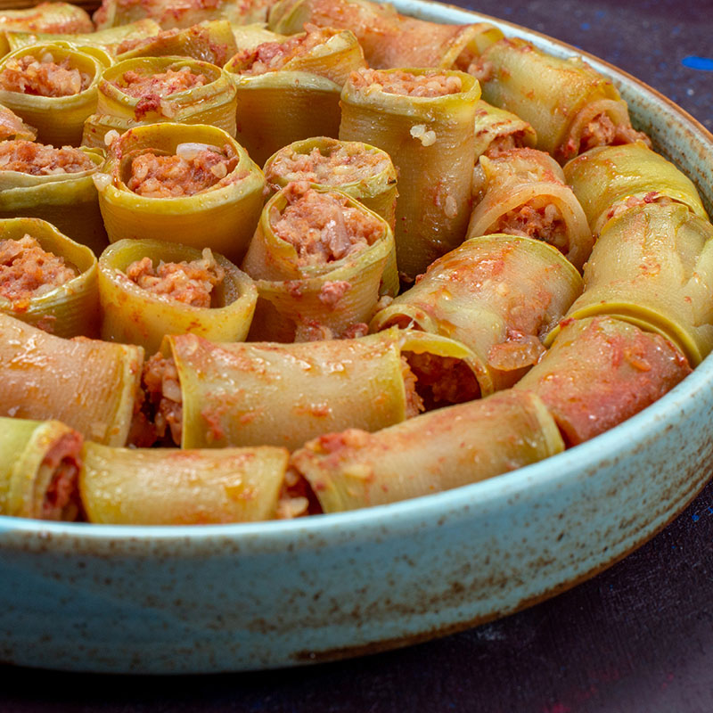 כרישה במילוי בשר ואורז