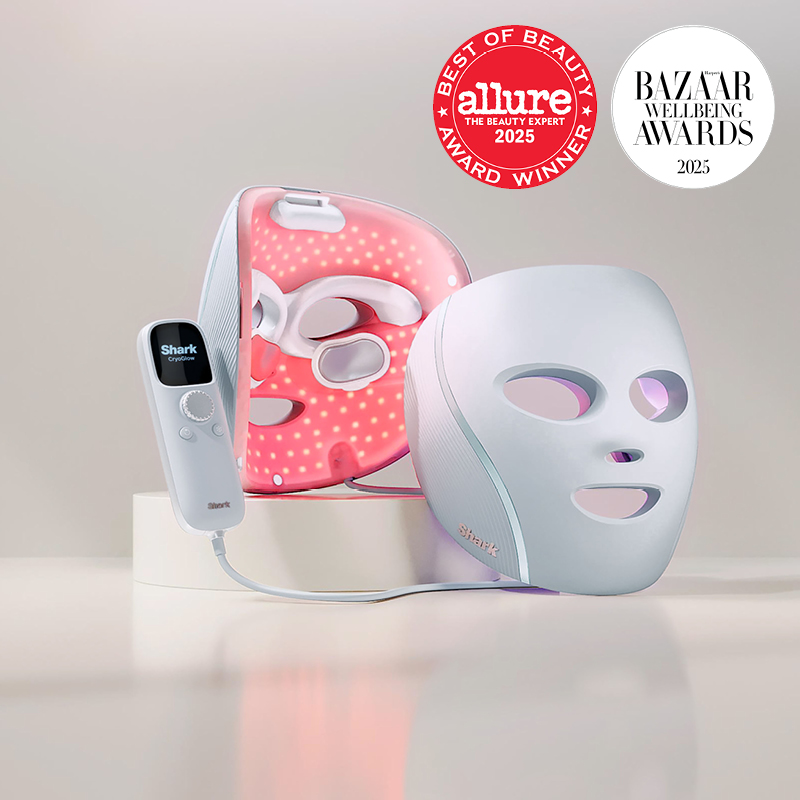 מסכת לד טיפולית לפנים CryoGlow Shark זוכת פרס allure